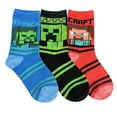 thumbnail image 2 of 3pk Minecraft Boy's Crew Socks, 2 of 2