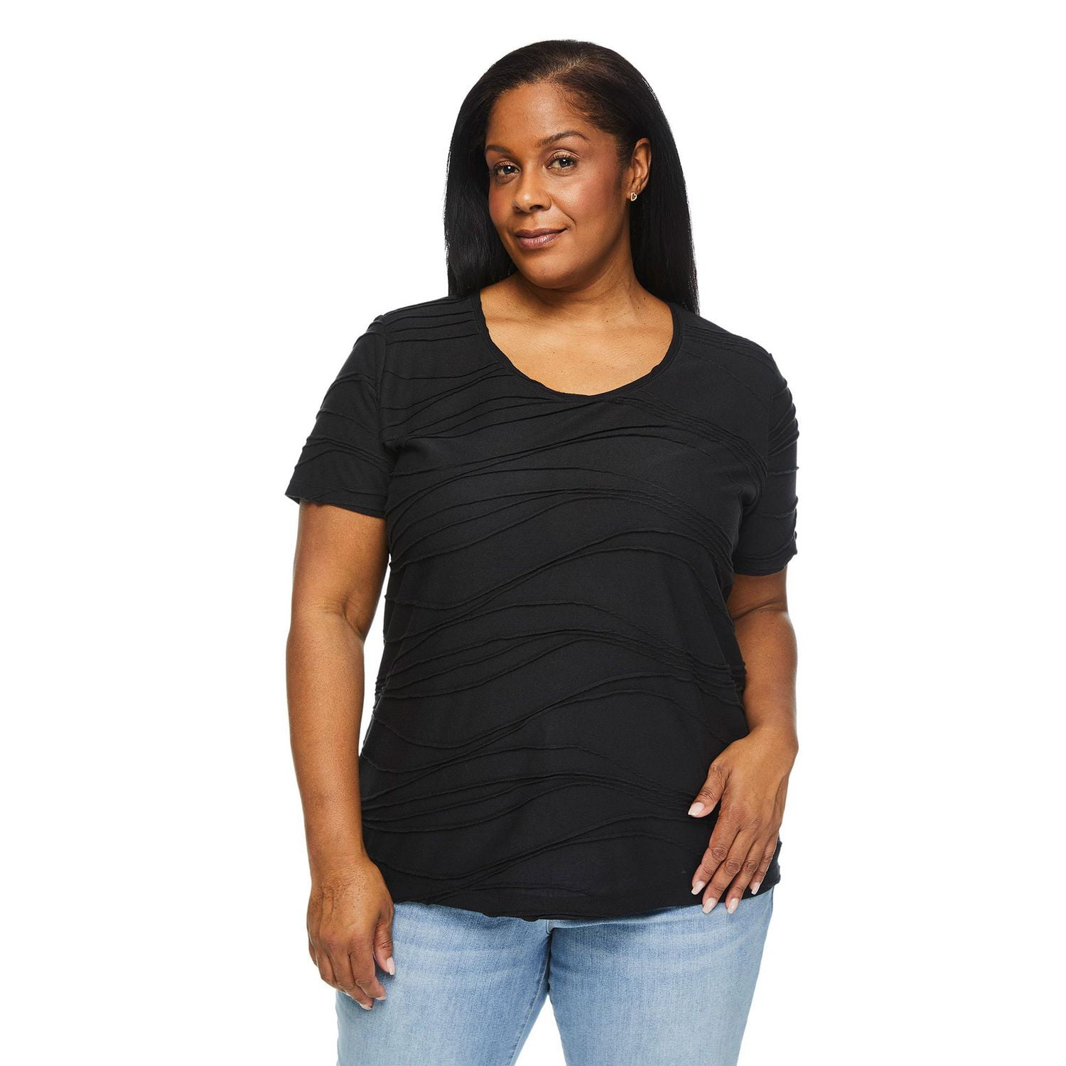 Iyla Plus Women's Ripple Tee, Sizes 1X-4X