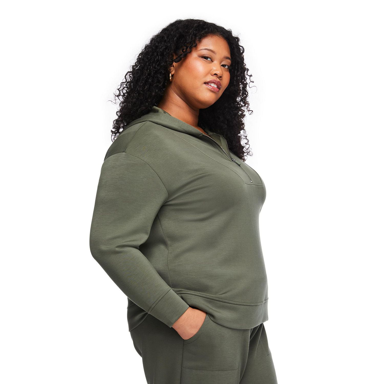 Lane Bryant Women's Plus Quarter Zip Hoodie