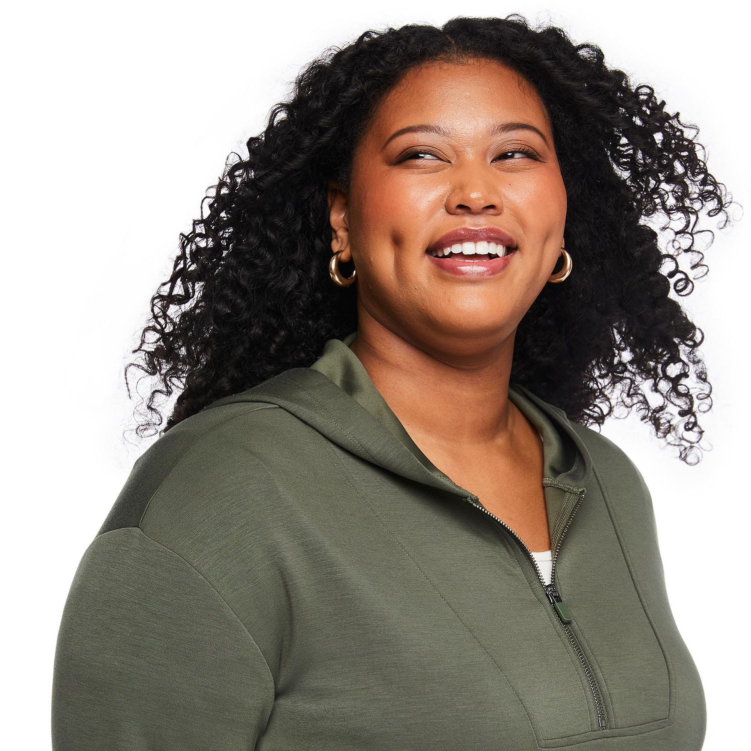 Lane Bryant Women's Plus Quarter Zip Hoodie