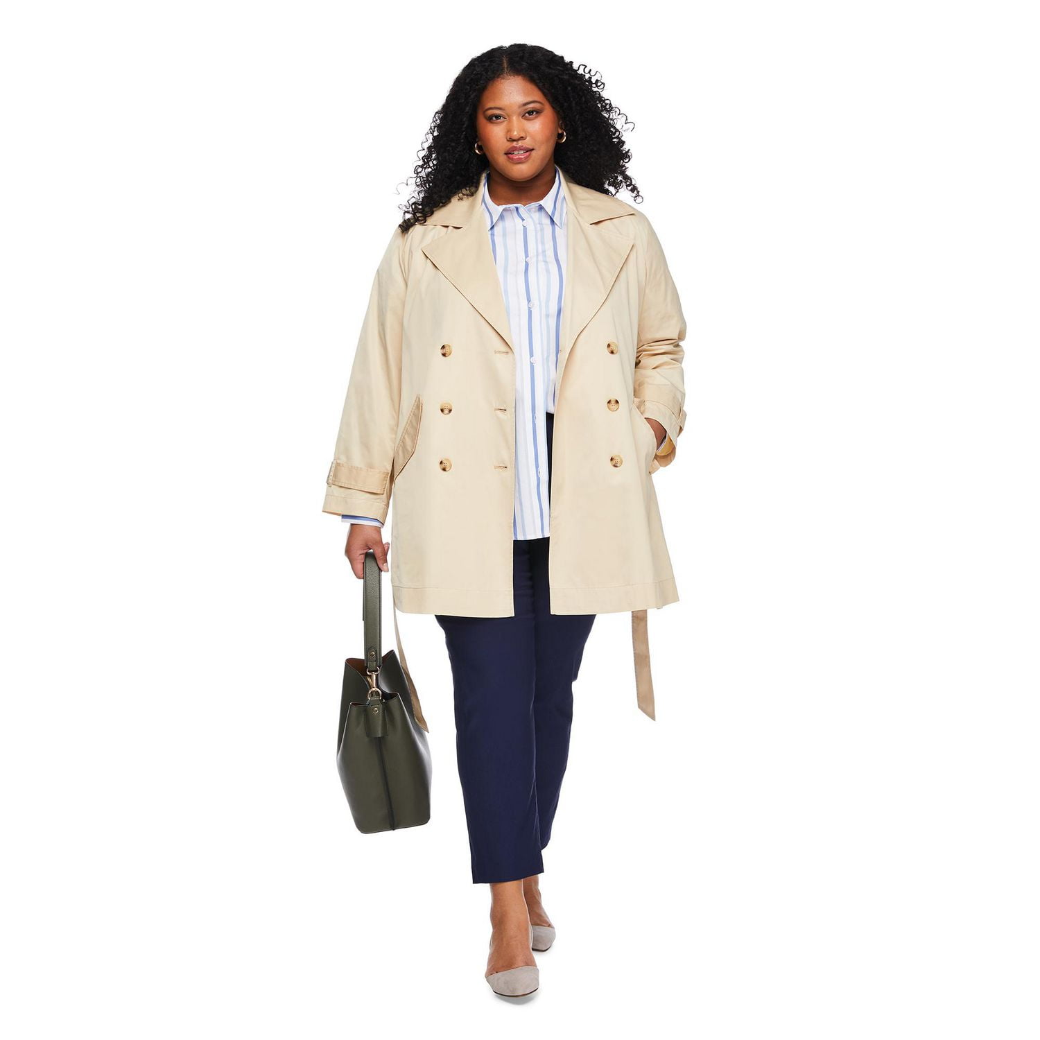 Lane Bryant Women's Plus Long Trench Coat