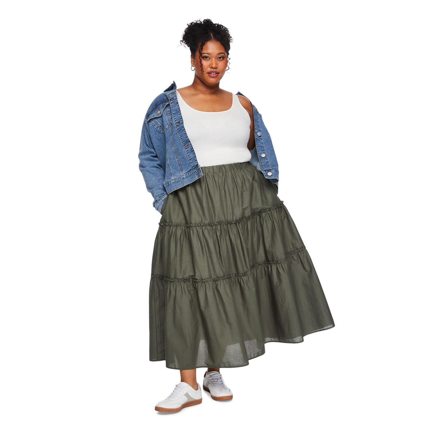 Lane Bryant Women's Plus Tiered Maxi Skirt