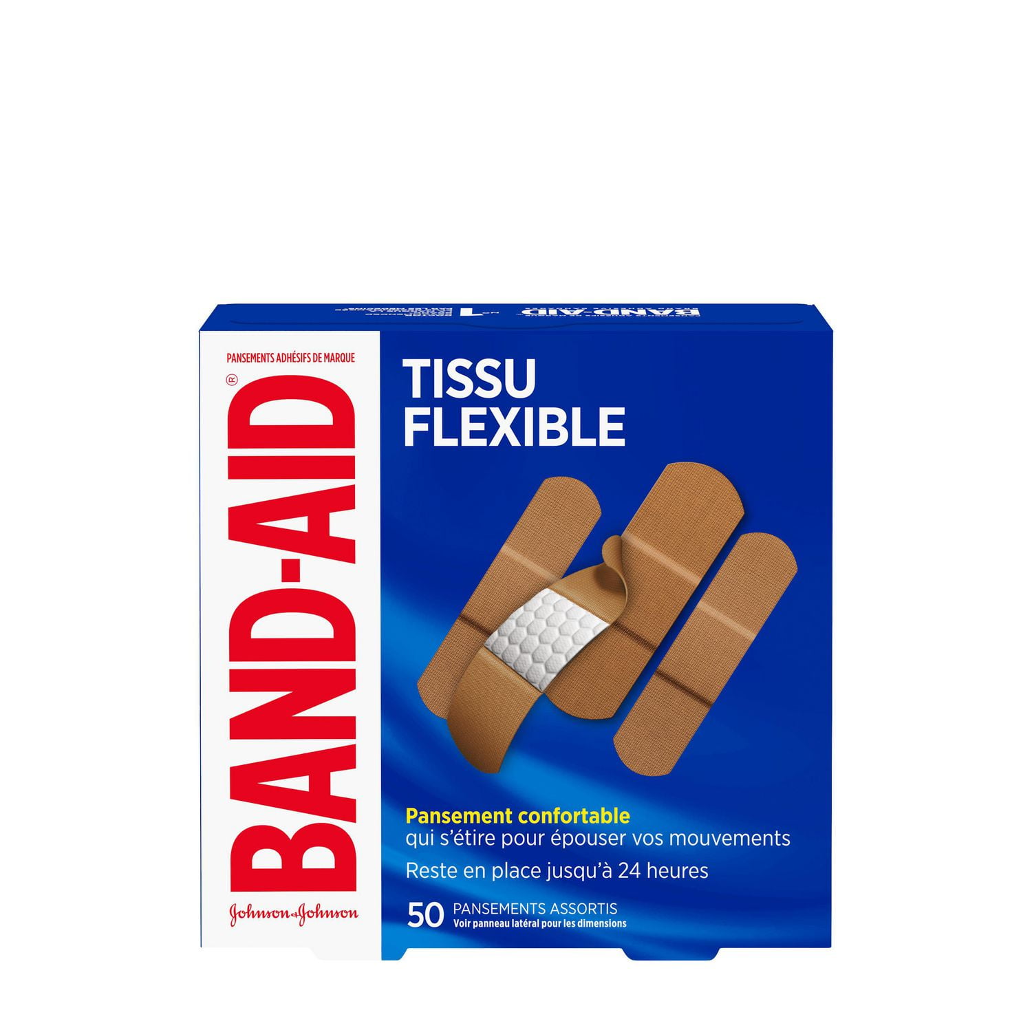 Band-Aid Brand Flexible Fabric Adhesive Bandages for Minor Wound Care,  Assorted Sizes, 50 Count, Assorted Sizes 