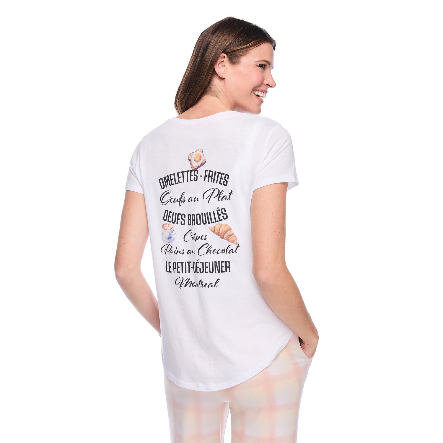 T-shirt de nuit avec encolure en V George pour femmes