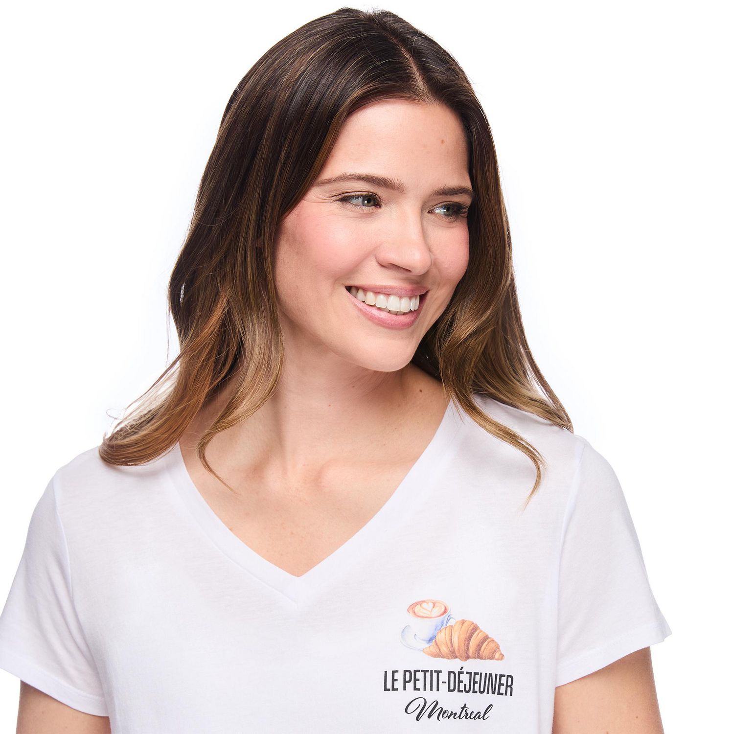 T-shirt de nuit avec encolure en V George pour femmes