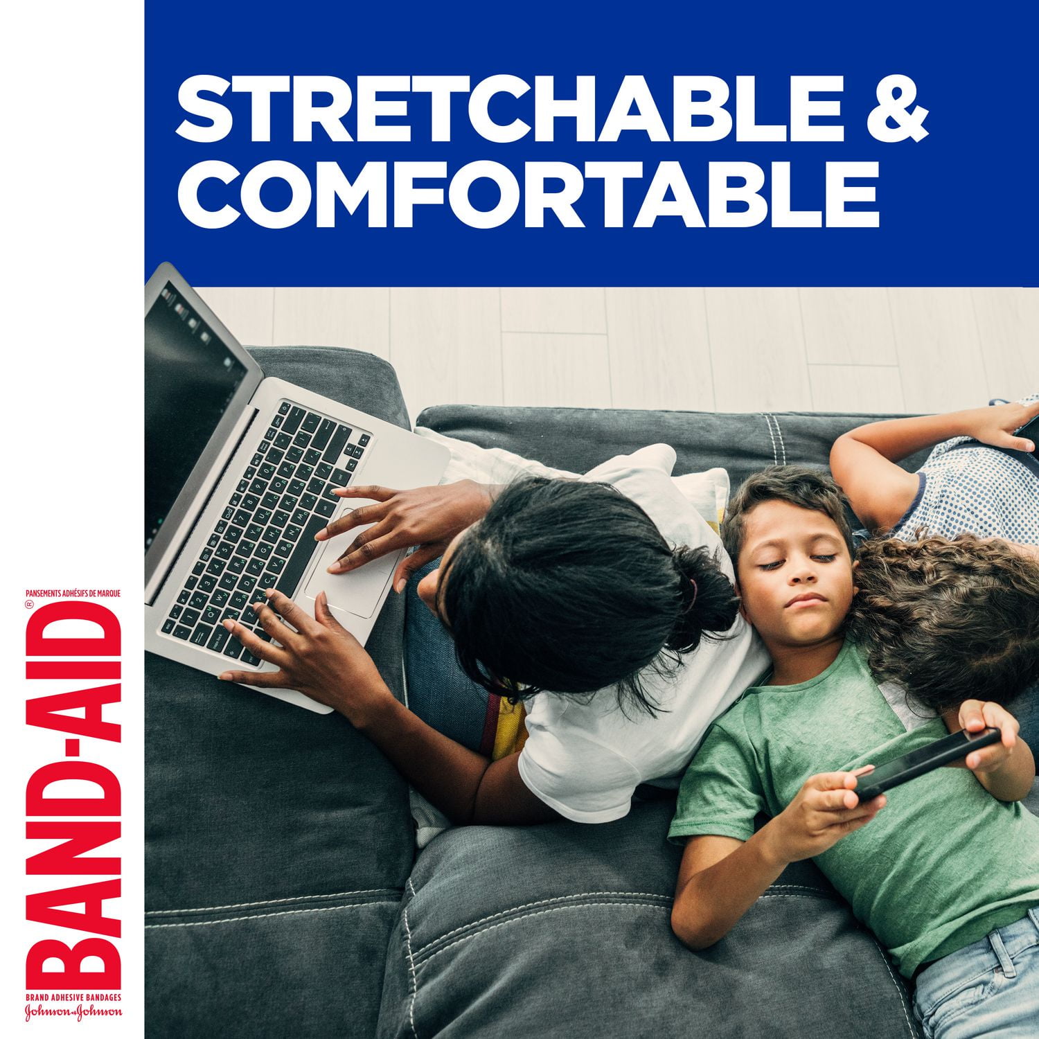 Pansements en tissu flexible de marque BAND-AID® pour une protection confortable des plaies et coupures mineures