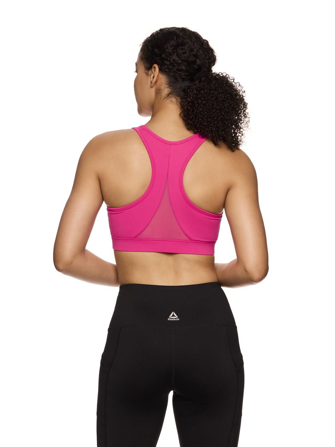 Reebok Women's Stronger Sports Bra with Mesh Panel and Removable Cups