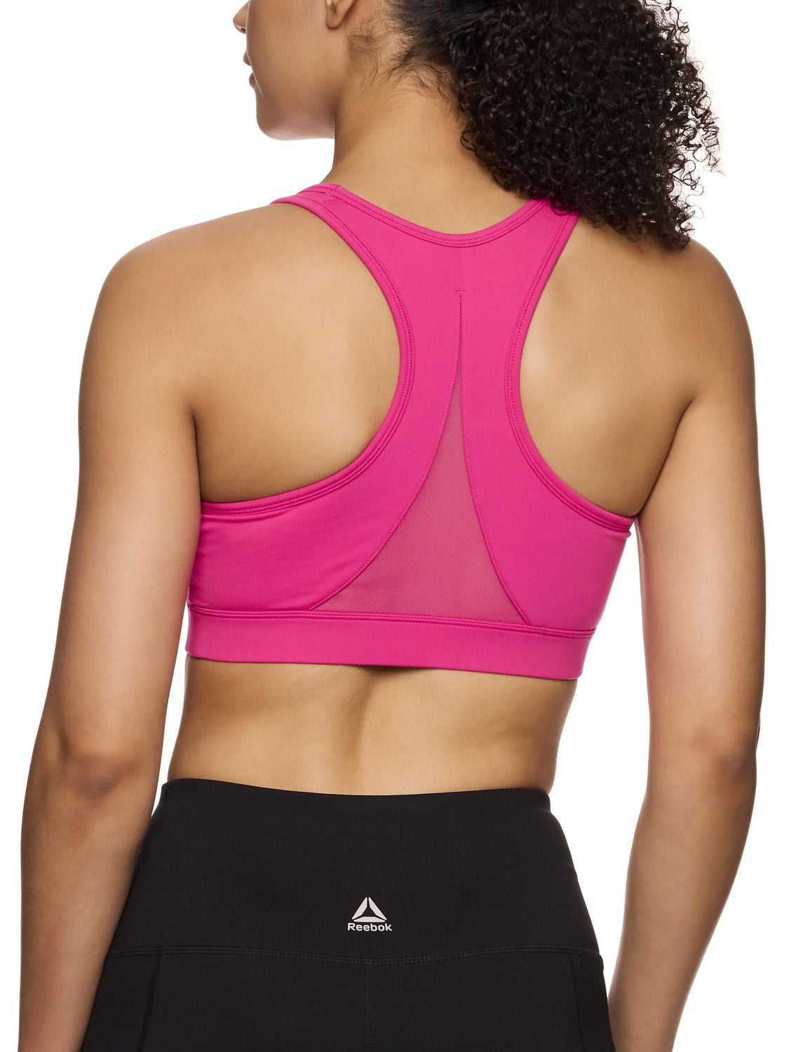 Reebok Women's Stronger Sports Bra with Mesh Panel and Removable Cups