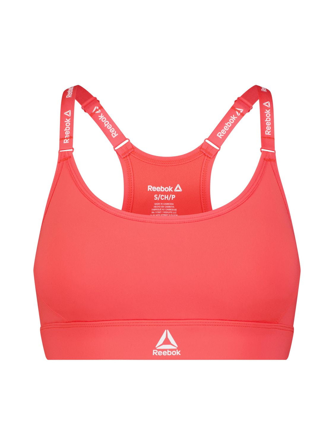 Reebok Soutien-gorge de sport à faible impact Favorite Racerback pour femme avec bonnets amovibles