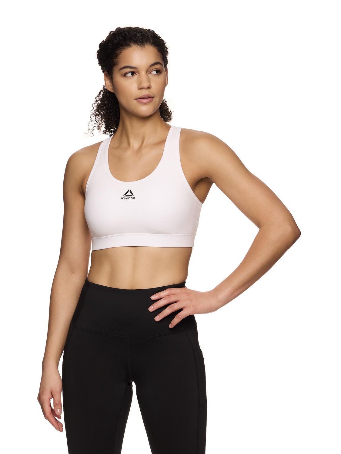 Reebok Soutien-gorge de sport Stronger pour femme avec panneau en maille et bonnets amovibles