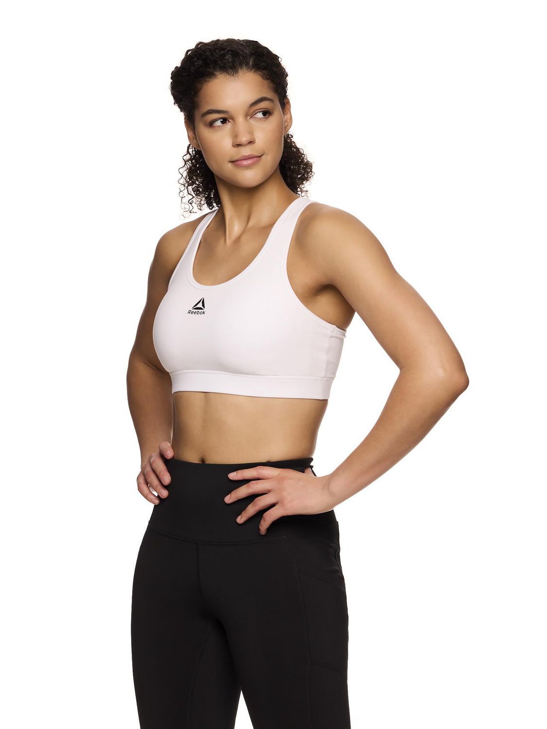 Reebok Soutien-gorge de sport Stronger pour femme avec panneau en maille et bonnets amovibles