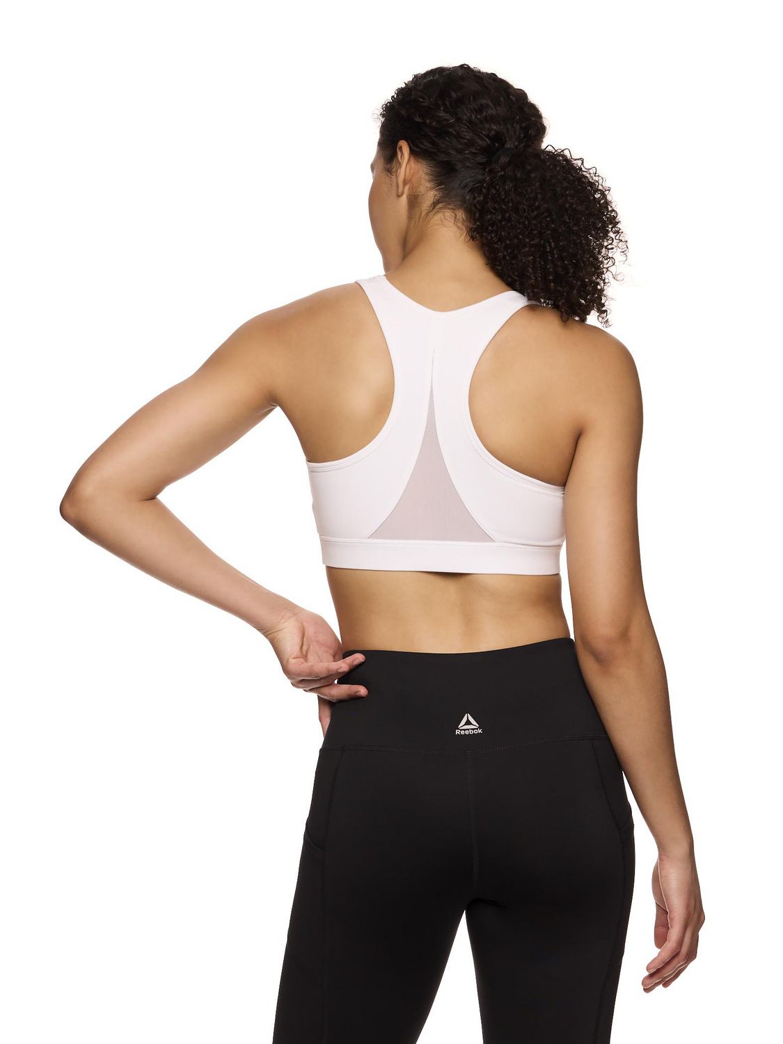 Reebok Soutien-gorge de sport Stronger pour femme avec panneau en maille et bonnets amovibles