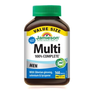 Jamieson 100% Complete Men's Multivitamin Caplets, 160 Count