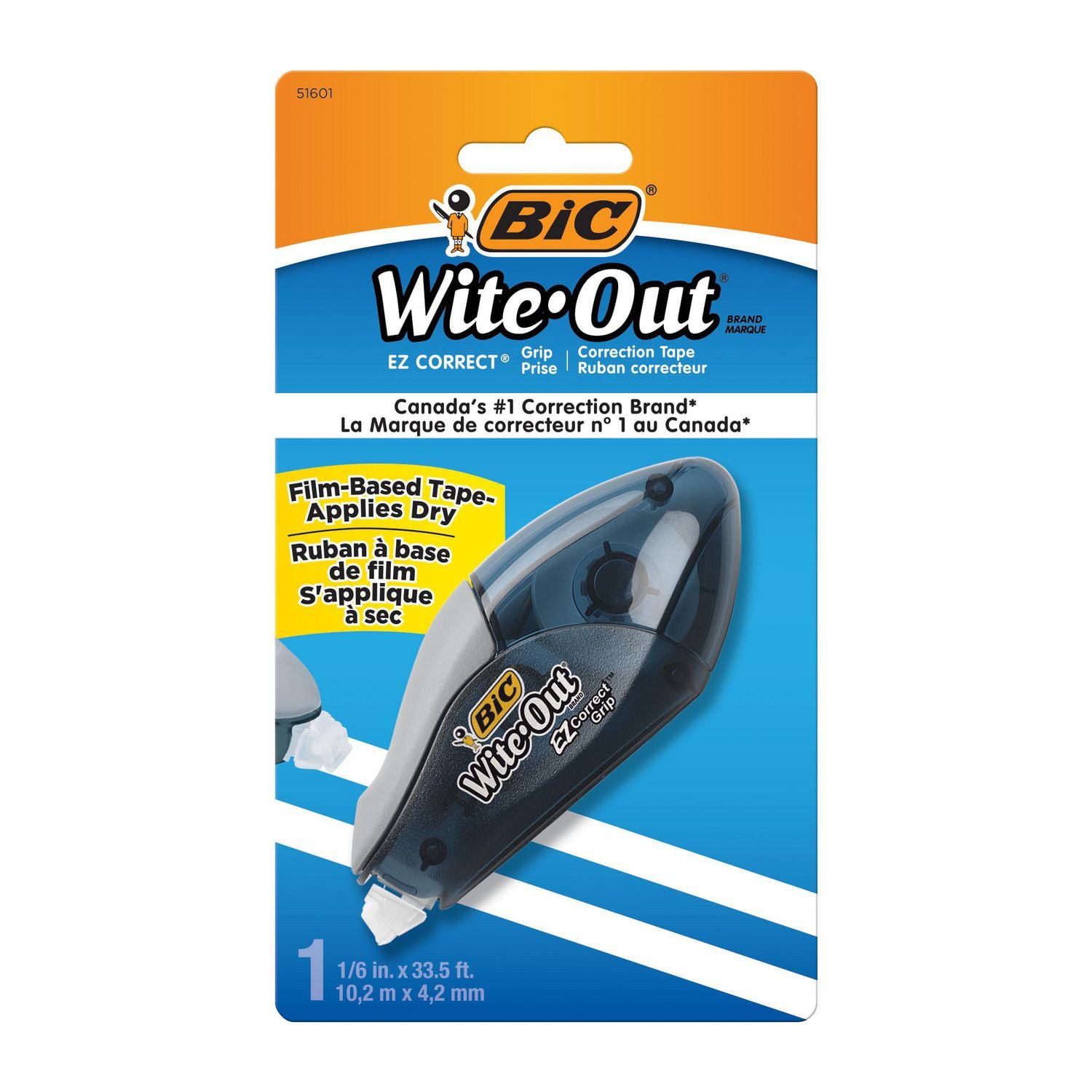 BIC Wite-Out Brand EZ Correct Correction Tape, White, Fast, Clean & Easy To  Use, Tear-Resistant Tape, 1-Count, 1-Count 