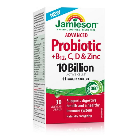 Jamieson Advanced Probiotic Capsules with Immune Support, 10 Billion CFU, 30 Count