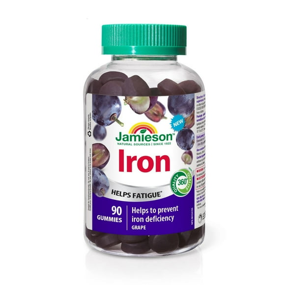 Jamieson gummies fer, 6 mg, raisin, 90 gummies