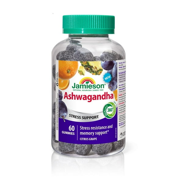 Jamieson Ashwagandha Gummies Citrus Grape Flavour, 60 Count