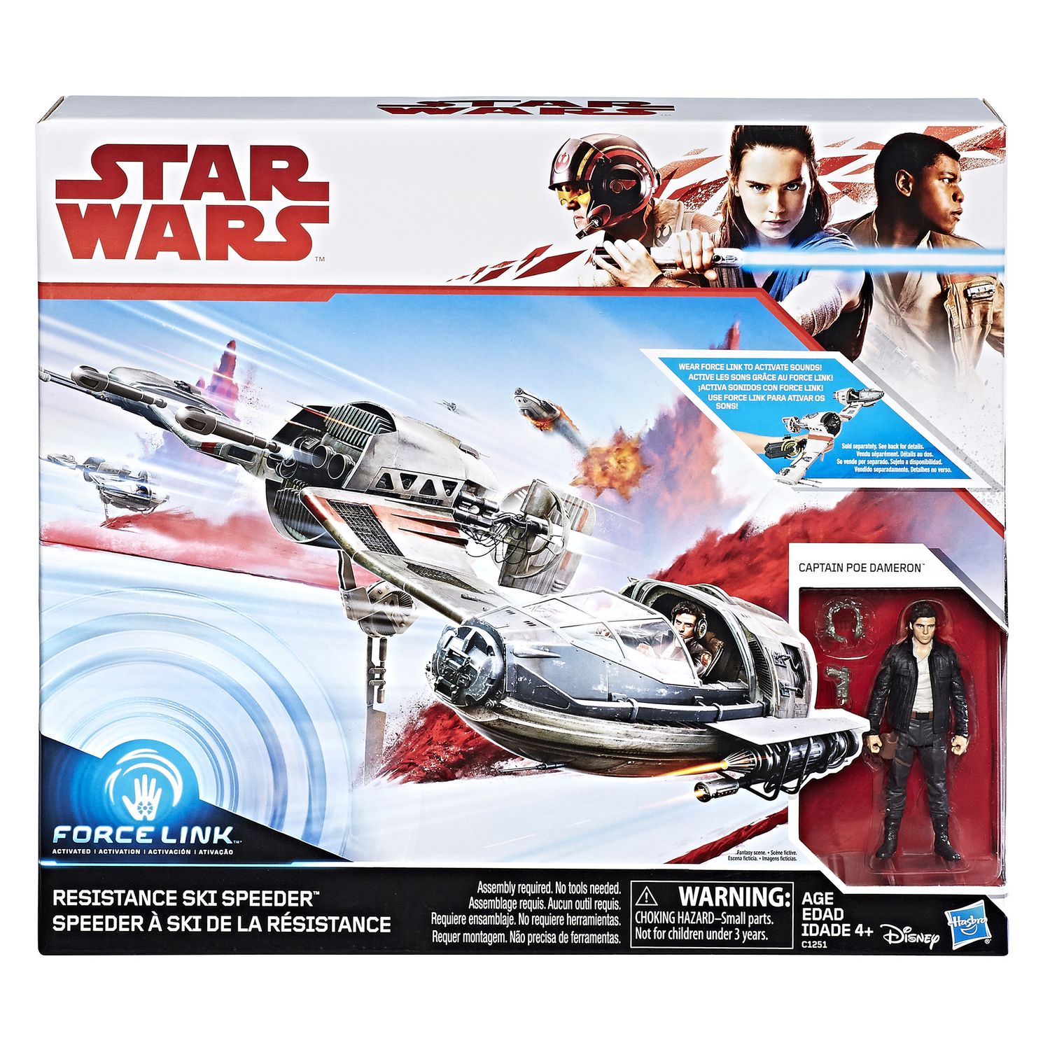 Star Wars Force Resistance Ski Speeder And Captain Poe Dameron