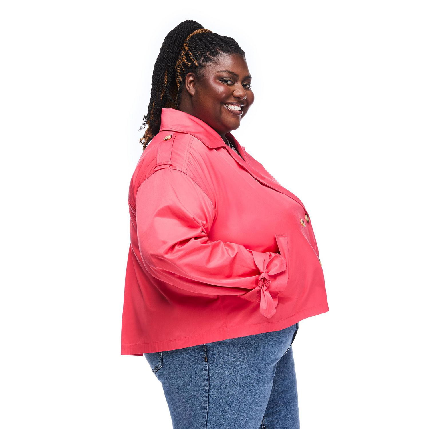 Lane Bryant Women's Plus Cropped Trench Coat