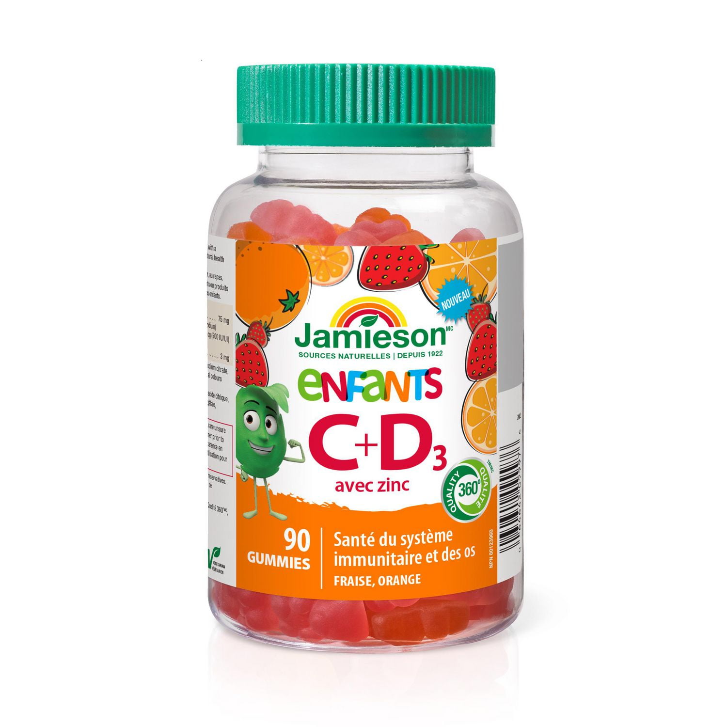 Jamieson Kids Vitamin C + D3 with Zinc Gummies, 90 Count