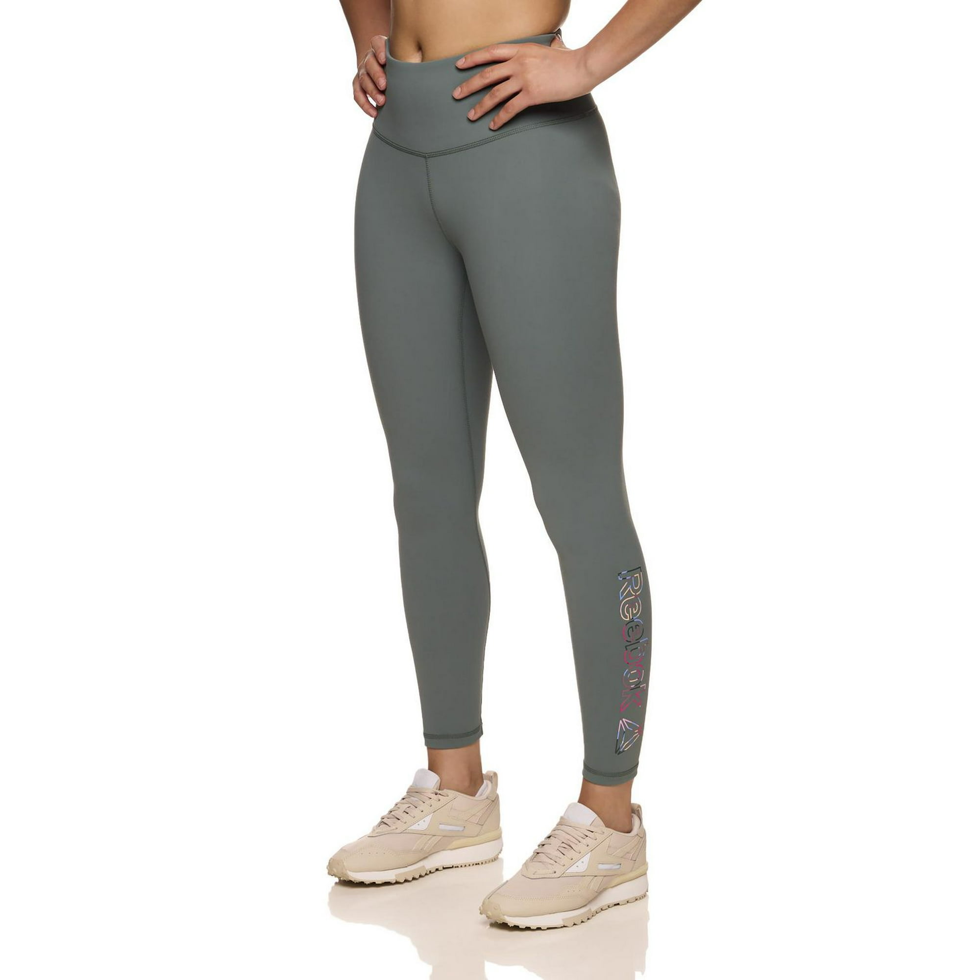 Reebok Women's Solid Print High Rise 7/8 Legging with 25 Inseam