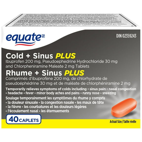 Equate Cold + Sinus Plus
