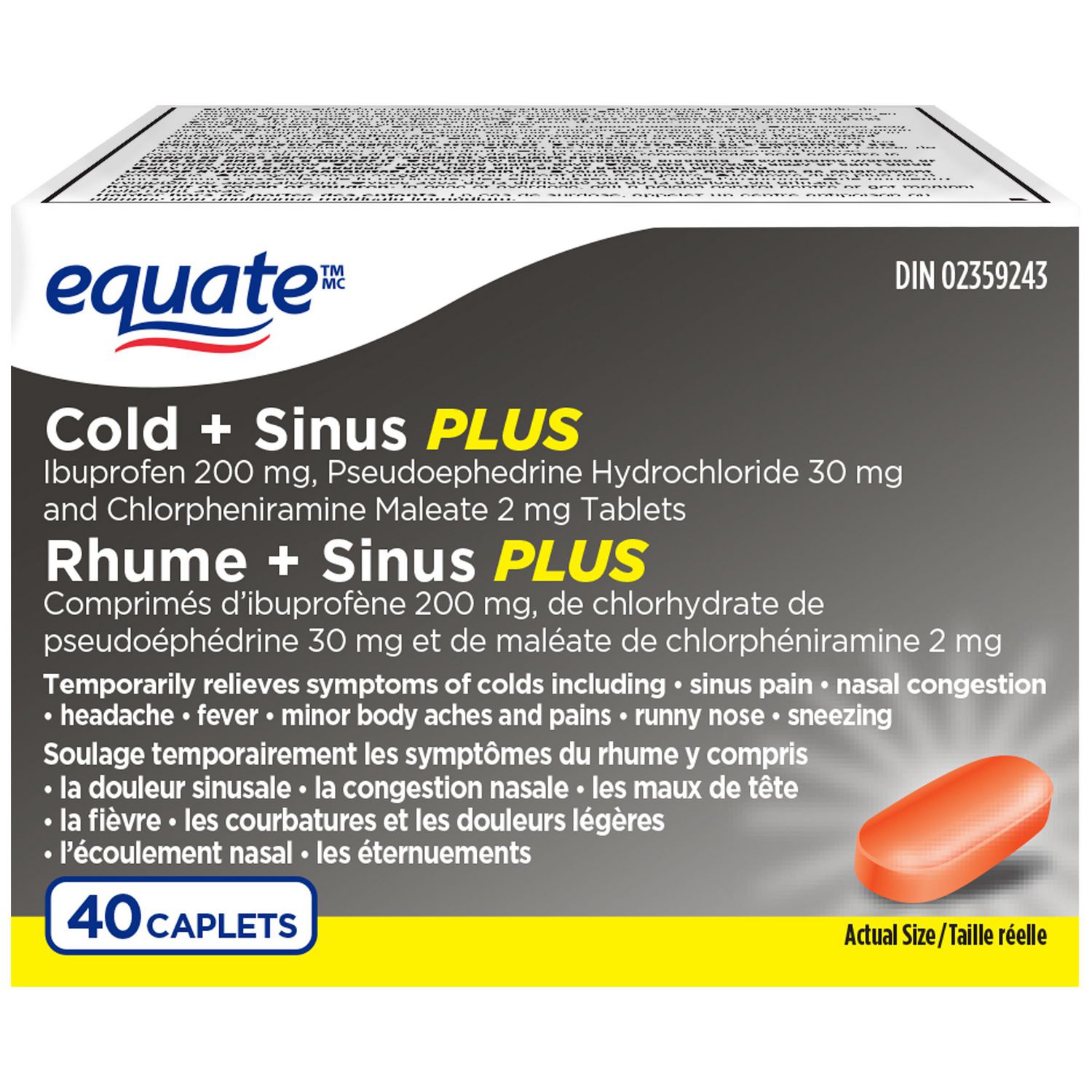 Equate Cold + Sinus Plus
