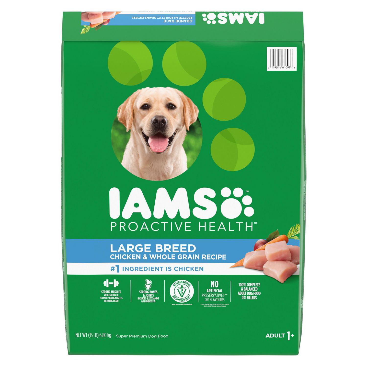 Iams Chicken Whole Grains Recipe Adult Large Breed Dry Dog Food 6.8 18.14 kg Walmart