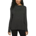 thumbnail image 1 of Rafaella Women's Long Sleeve Top with Rivet Neck Trim, 1 of 6