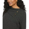 thumbnail image 3 of Rafaella Women's Long Sleeve Top with Rivet Neck Trim, 3 of 6