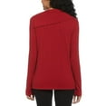 thumbnail image 2 of Rafaella Women's Long Sleeve Top with Rivet Neck Trim, 2 of 6