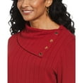 thumbnail image 3 of Rafaella Women's Long Sleeve Top with Rivet Neck Trim, 3 of 6