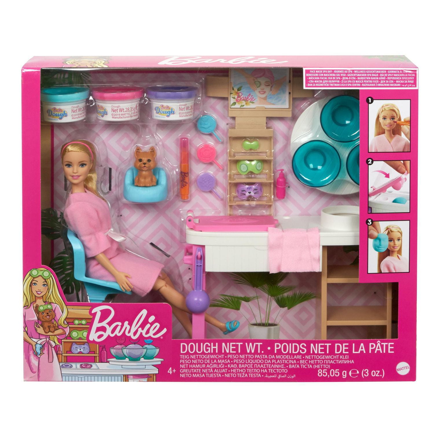 Barbie Face Mask Spa Day Playset Caucasian Blonde Walmart