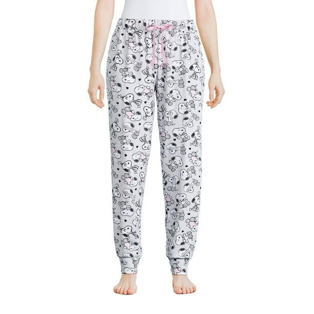 Intimo Peanuts Women's Snoopy Happiness Is Sleeping In Sleep Jogger Pajama Pants (XXX-Large) Black