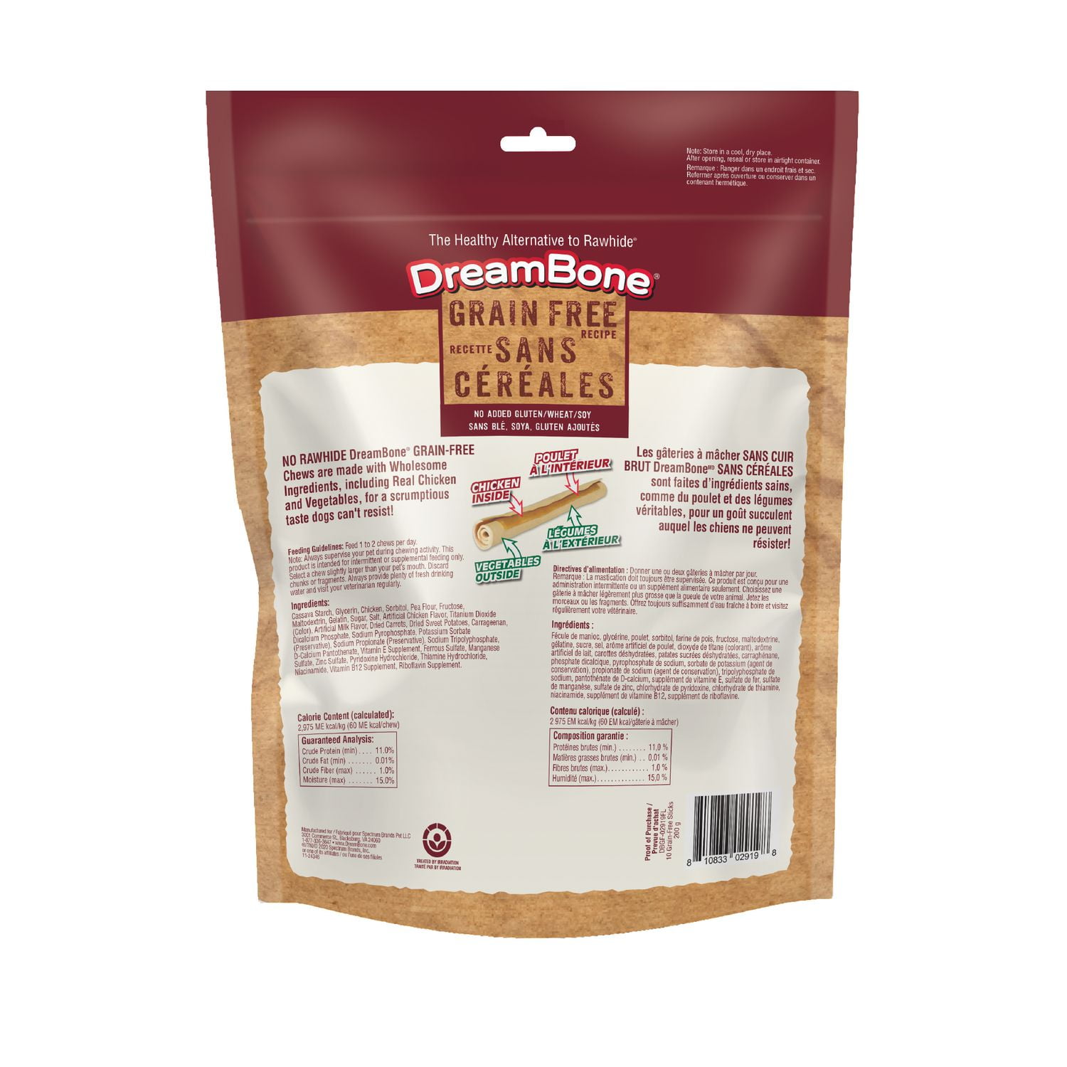 DreamBone Grain Free Sticks 10ct 7oz 200g DreamBone Grain Free Sticks 10ct 7oz 200g Rawhide Free Walmart