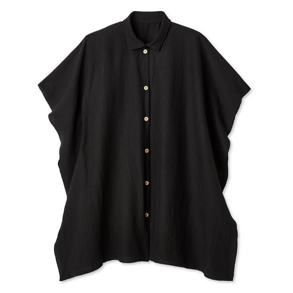 Poncho ruana boutonné Time and Tru pour femmes