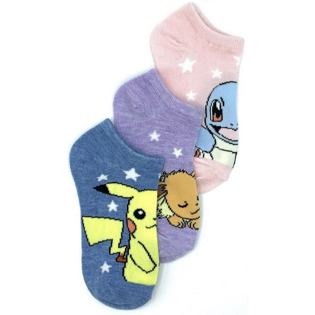 Pokémon Girls' Lowcut Socks, 3 Pack
