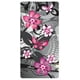 Étui Exian pour Samsung Galaxy Xperia Z1 à motif floral - noir et rose – image 2 sur 2