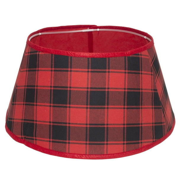 Holiday Time Plaid Stand Band™ Tree Stand Collar, Red, 22" Red Plaid