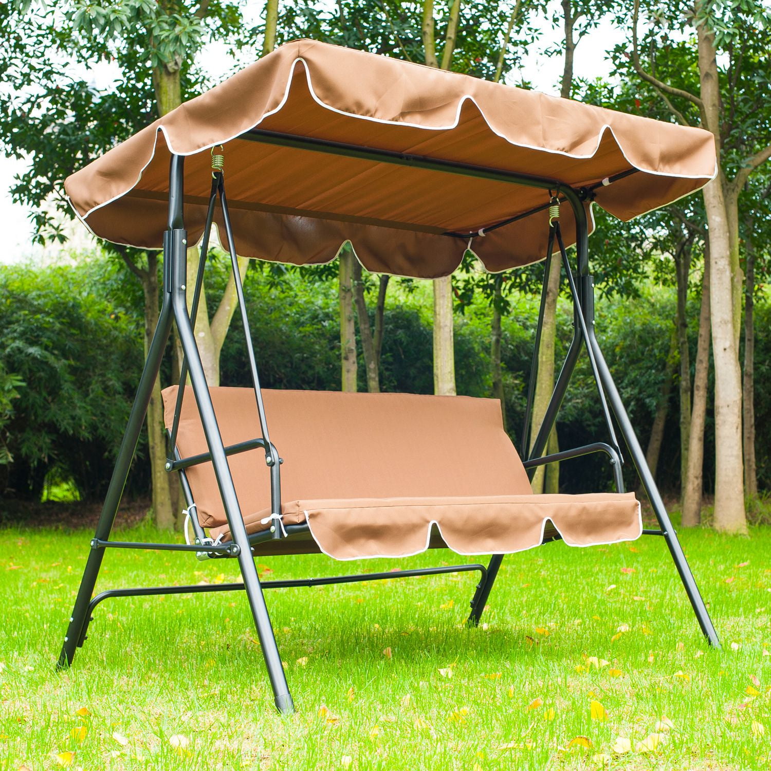 Outsunny Metal 3 Seater Outdoor Swing Chair | Walmart Canada