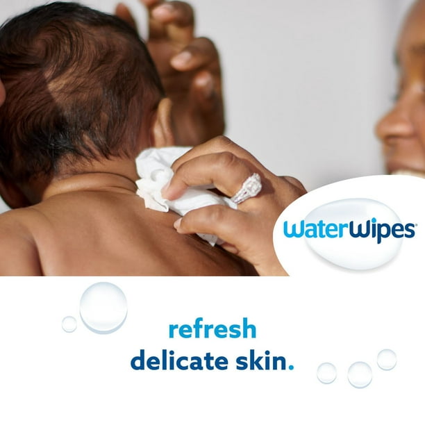 Lingettes bébé biodégradables originales WaterWipes, hypoallergéniques pour  peaux sensibles - 60CT WaterWipes 60CT 