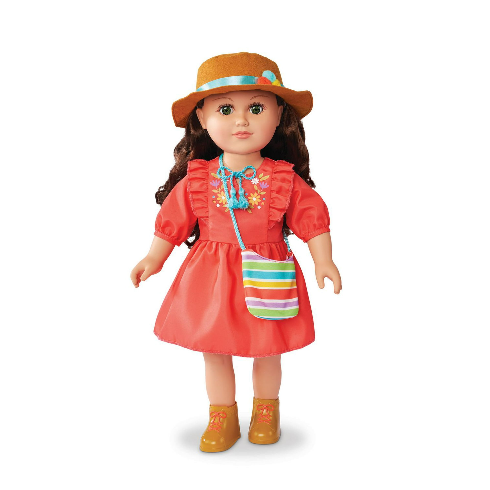 Doll Clothes Superstore Blue Flowers And Green Checks Compatible With 18  Inch Girl Like Our Generation American Girl My Life Dolls