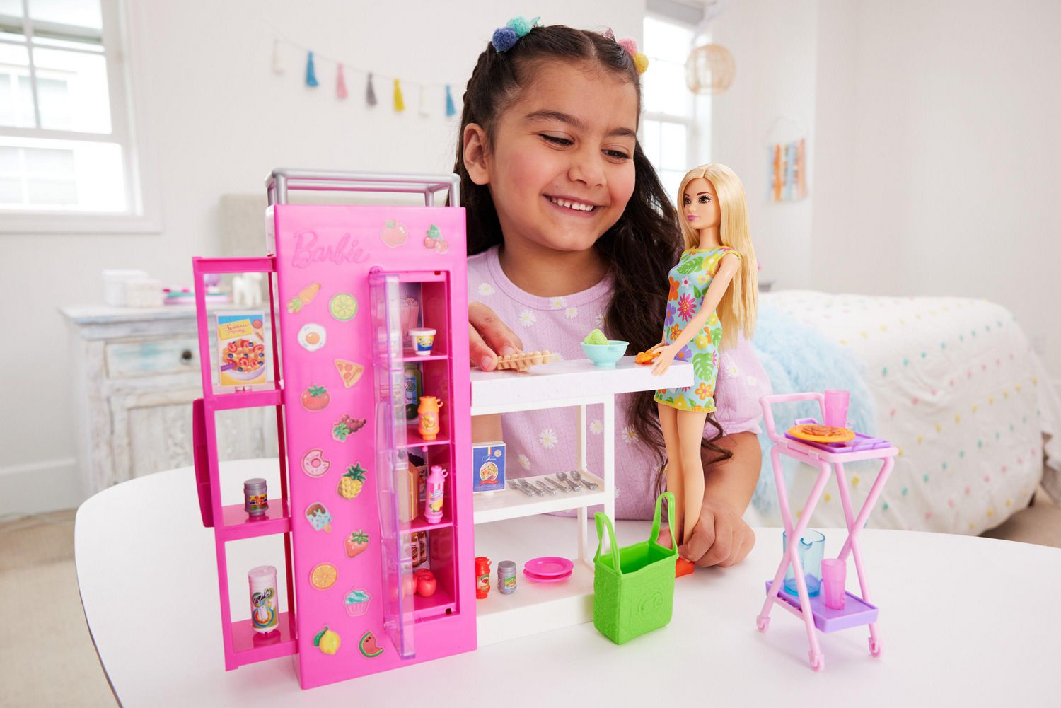 Barbie Doll and Ultimate Pantry Playset Barbie Kitchen Add On with 30 Food Themed Pieces