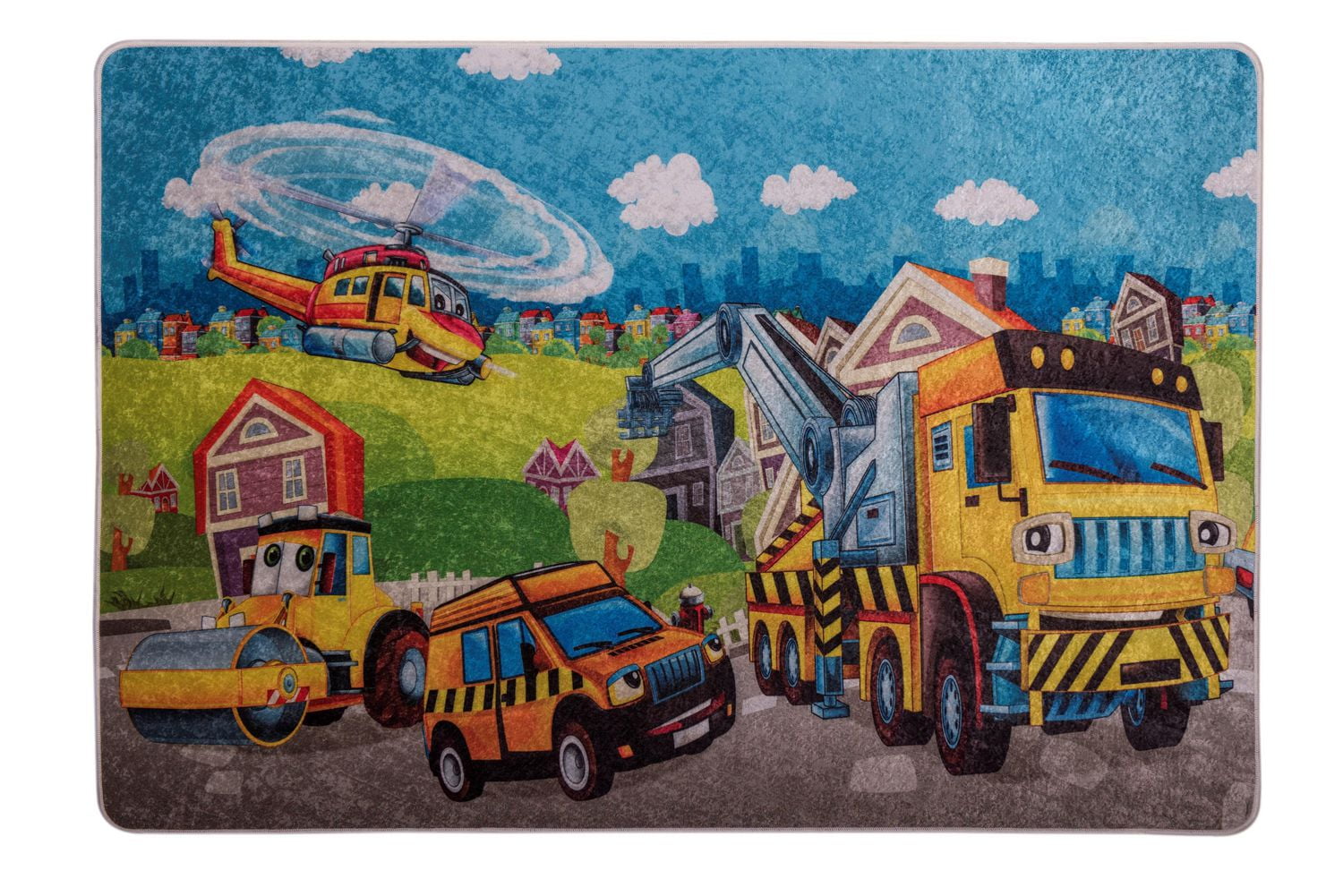 Construction Site Fun Area Rug, blue/green/orange Walmart Canada