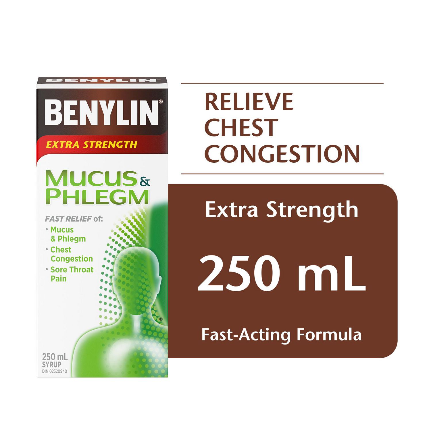 Benylin Extra Strength Mucus & Phlegm Syrup, Relieves Chest Congestion and Mucus & Phlegm