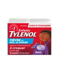 thumbnail image 2 of Tylenol Children's Fever and Sore Throat Pain Chewables, Relieves Fever and Sore Throat Pain , Grape Flavour, For ages 2-11yrs, 20 Tablets, 2 of 5