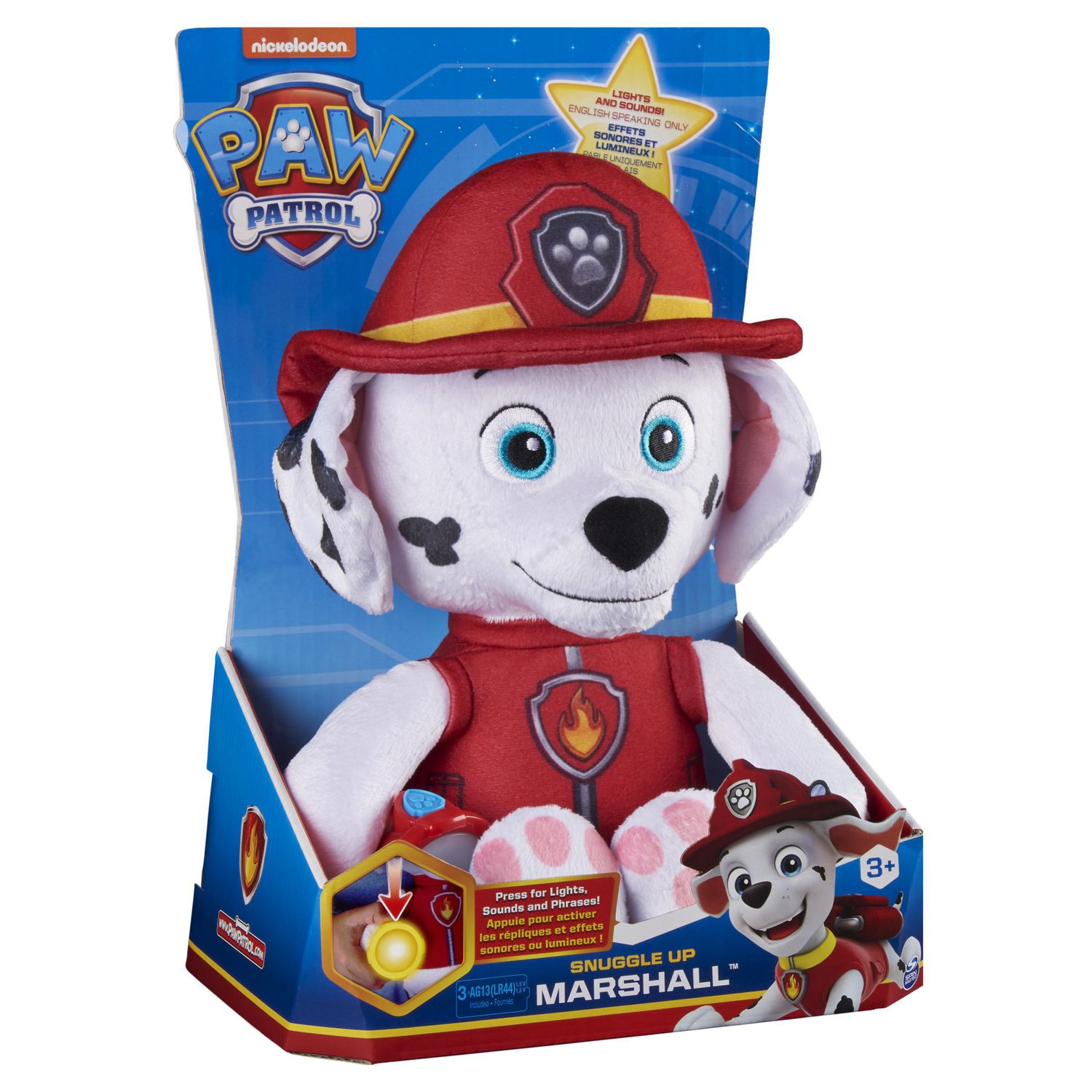 PAW Patrol, Snuggle Up Marshall Plush with Flashlight and Sounds