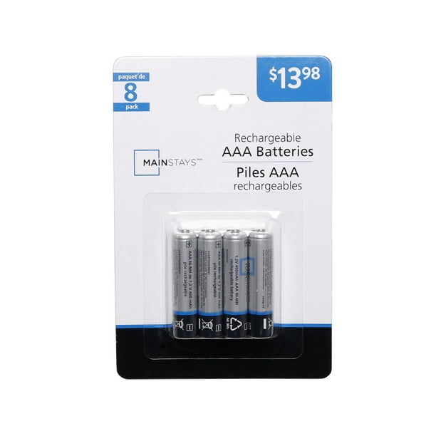 8 Pack Rechargeable AAA Batteries Walmart.ca