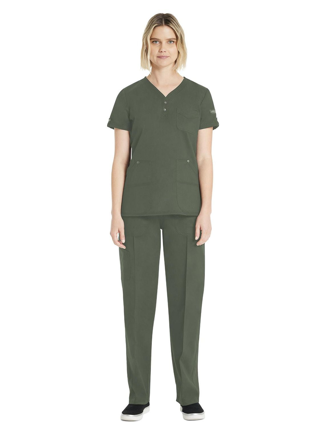 Genuine Dickies Women's Stretch Snap V-Neck Scrub Top WCDK801A