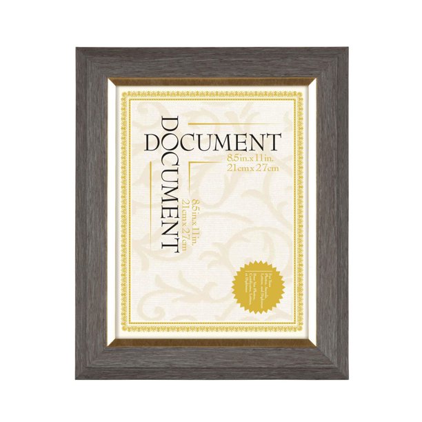hometrends Duchesne Grey Document Frame, 8.5
